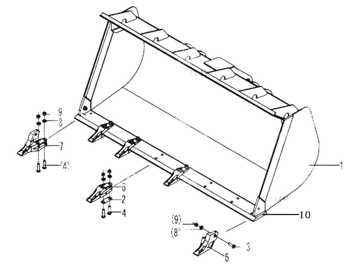 BUCKET LGB304-A3-3 BUCKET ASSEMBLY | ref:4043000063