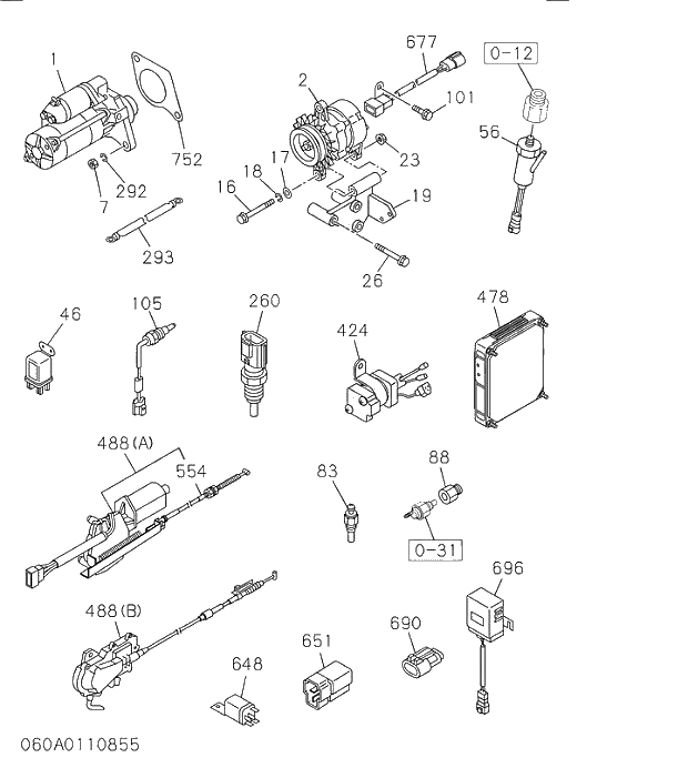 SWITCH; THERMO,QOS 060 ENGINE ELECTRICAL CONTROL PARTS. | ref:1831610330