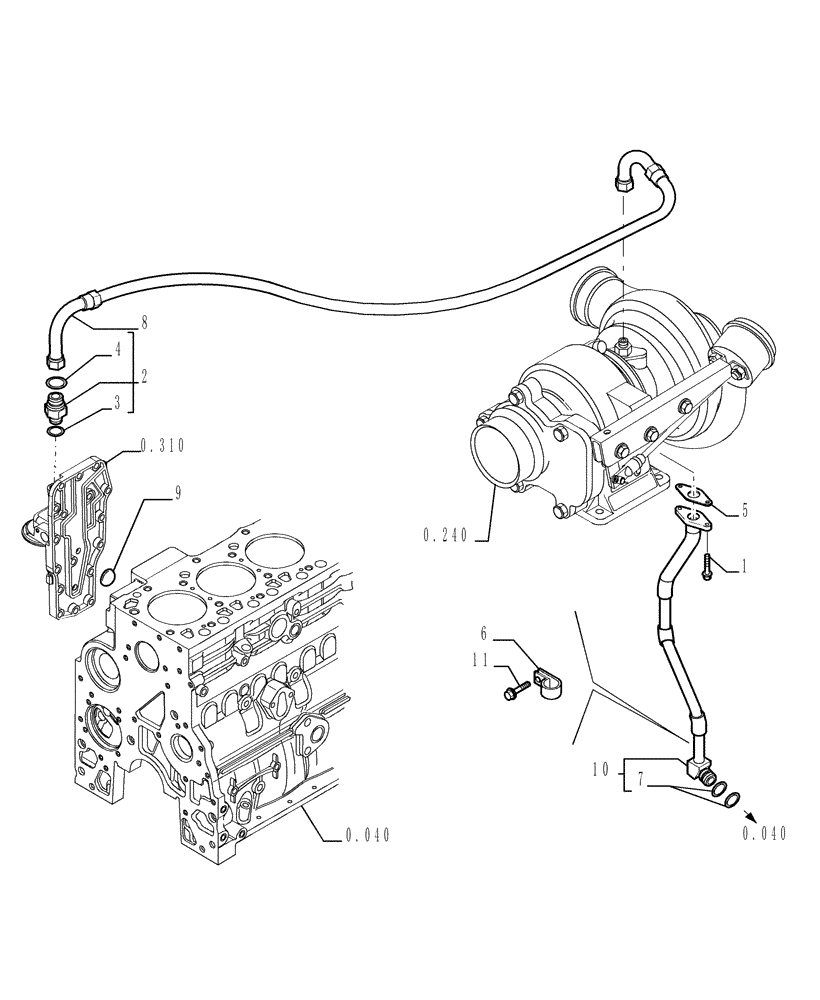 O-RING,0.674" ID x 0.88" OD x 0.103" (9.026[00]) - PIPING - ENGINE OIL | ref:4899058