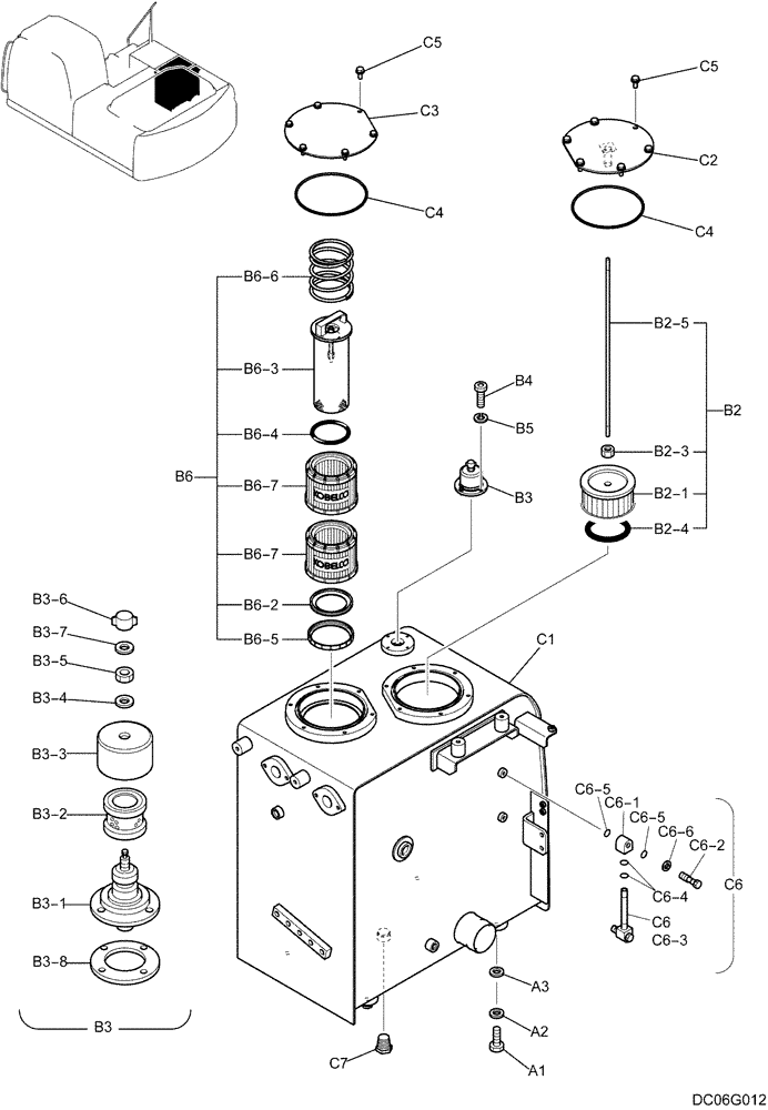 CHECK VALVE (1.012[00]) - HYDRAULIC TANK ASSEMBLY (YN33H00070F1), USED F | ref:YN21V00015P1