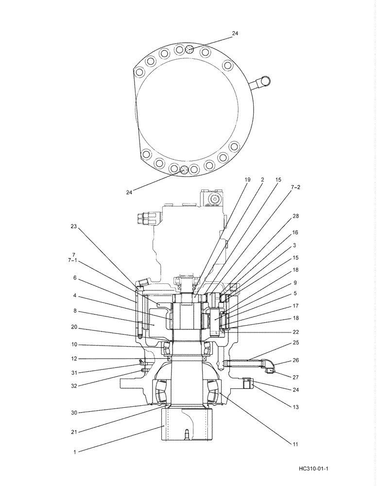 NEEDLE BEARING (8.011[00]) - REDUCTION ASSY (SWING) YN32W00019F1 (HC310) | ref:YN32W01072P1