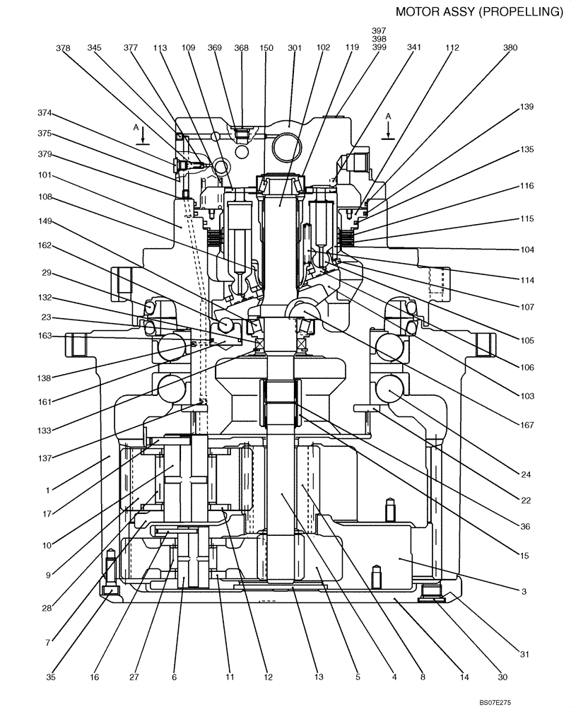 HYDRAULIC MOTOR (8.041[01]) - MOTOR ASSEMBLY, PROPELLING (YN15V00037F1), USE | ref:YN15V00037F1