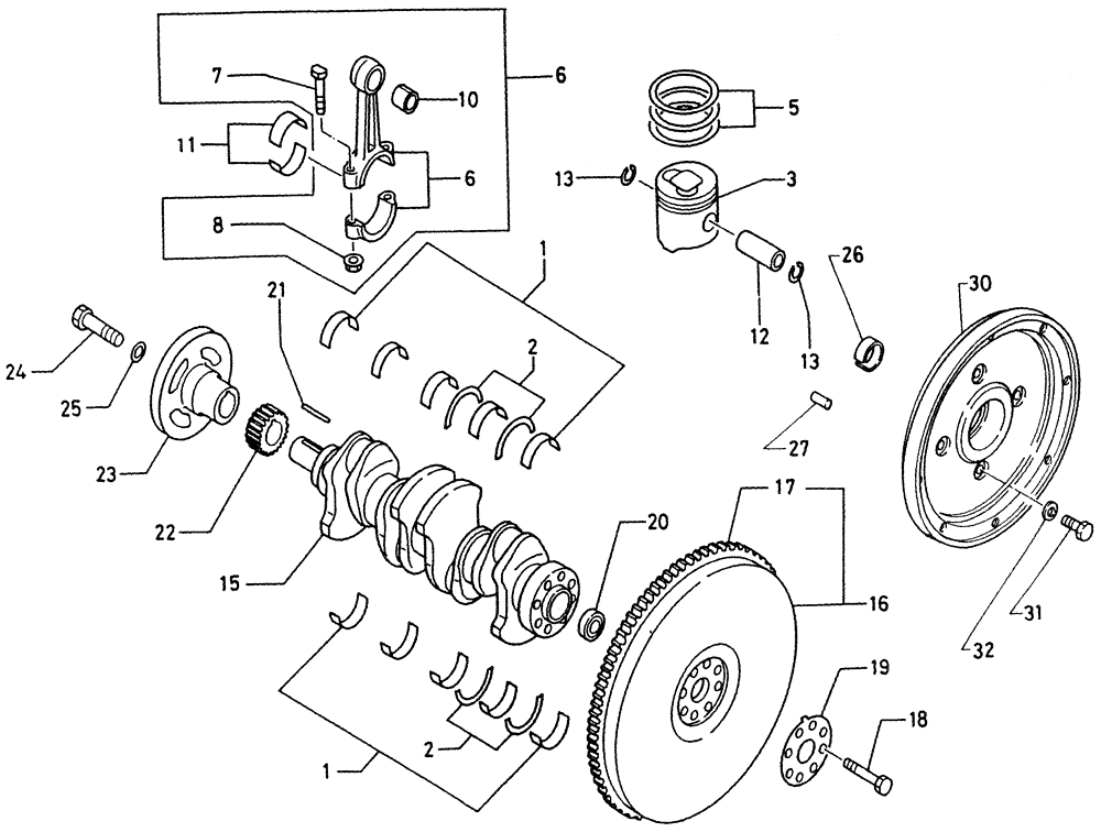 BOLT, FLYWHEEL (01-007) - CRANK SHAFT, CRANK BRG., PISTON CONN. ROD & FLY W | ref:VI9010660320