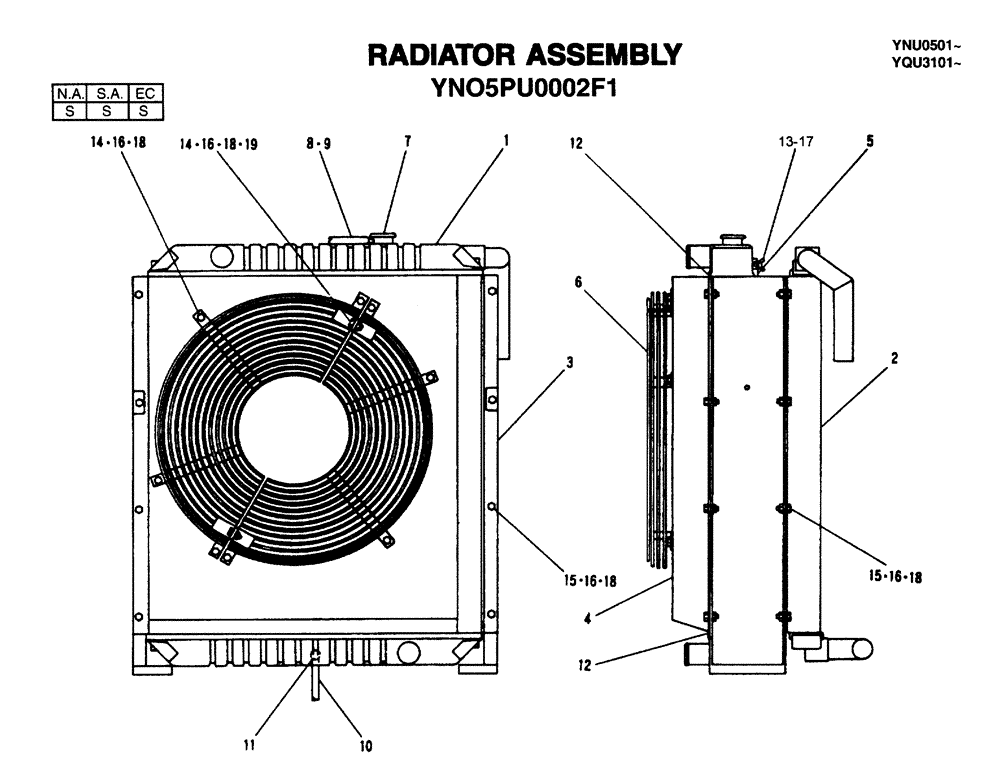 OIL COOLER (05-006) - RADIATOR ASSEMBLY | ref:YN05PU0002S002