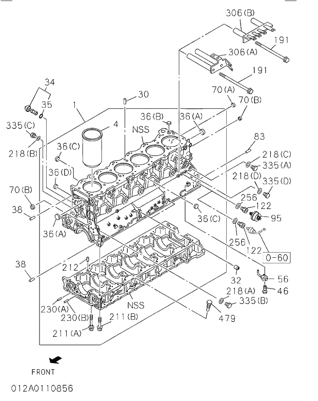 CUP; SEALING,FRT &amp; RR 012 CYLINDER BLOCK. | ref:1096000122