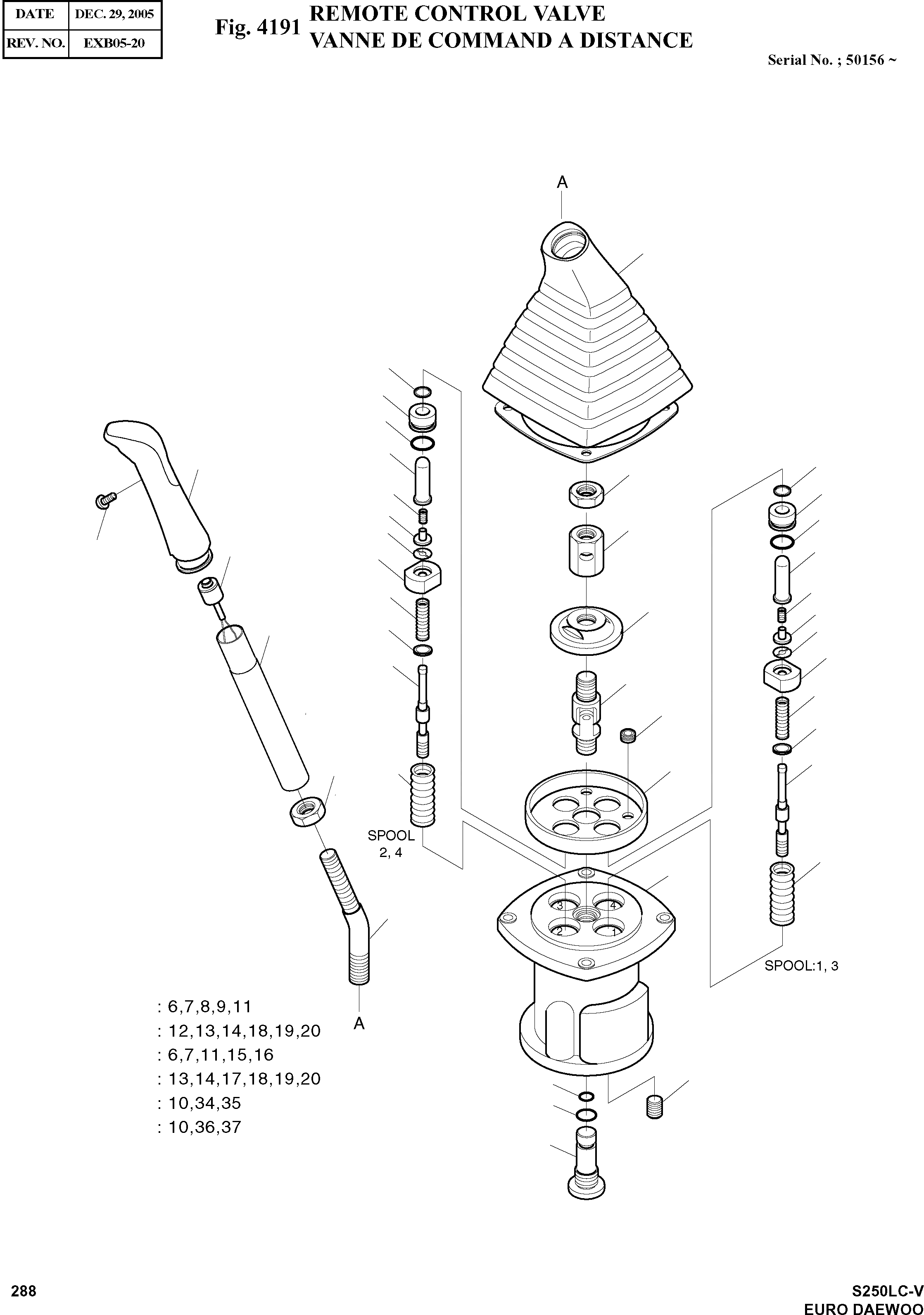 SPOOL KIT(2.4) REMOTE CONTROL VALVE | ref:JA0D3011